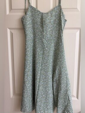 Light Sage Green Floral Dress